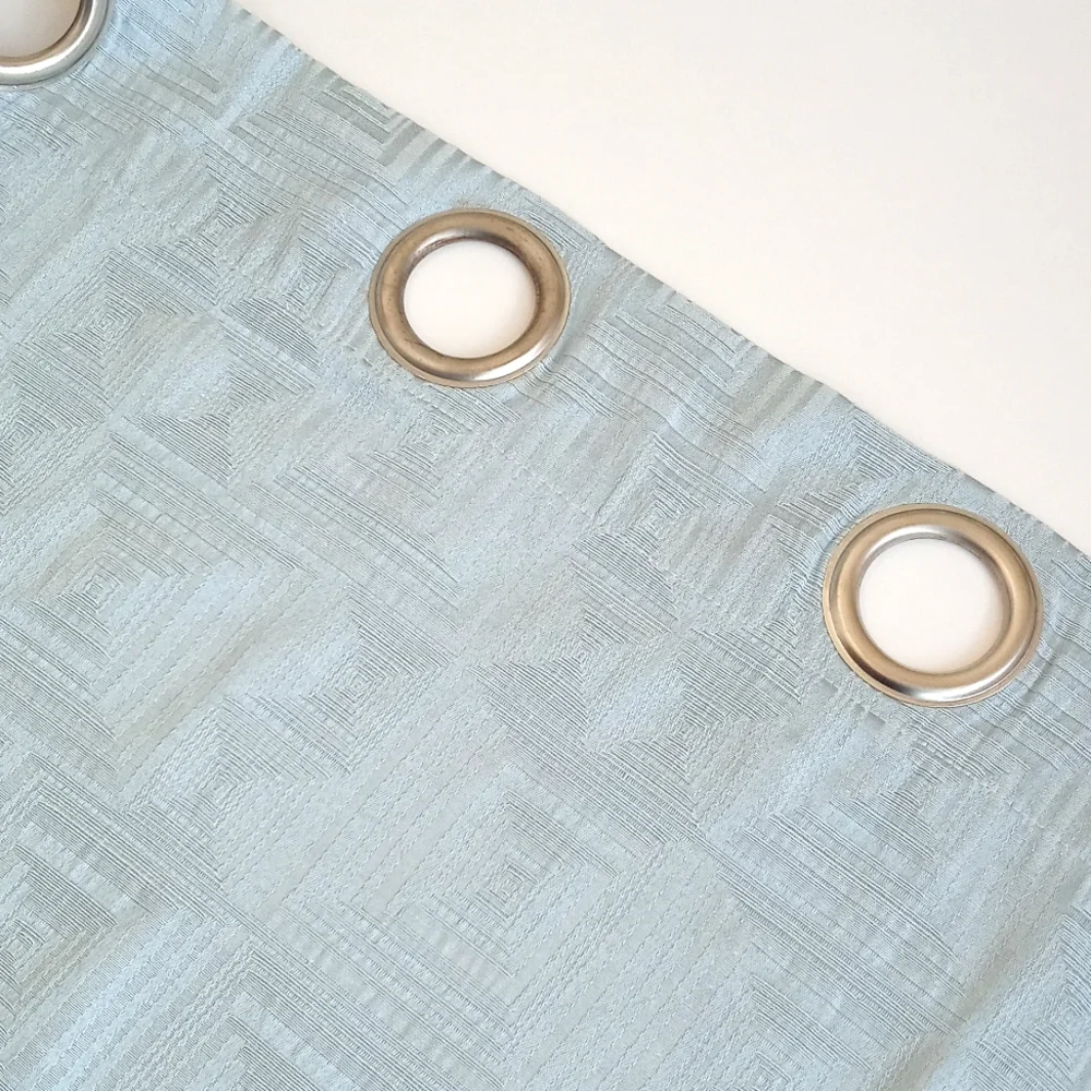 Light Aqua Blue Semi Sheen Mid Century Modern Curtain Panel 50